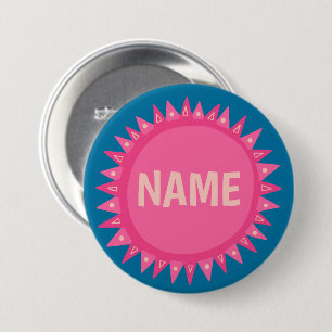 STELLEN SIE IT Pink Blue Sunshine Name-Tag EIN Button
