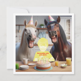 Stellen Sie mein Gesicht in das Bild, Pferde und K Karte