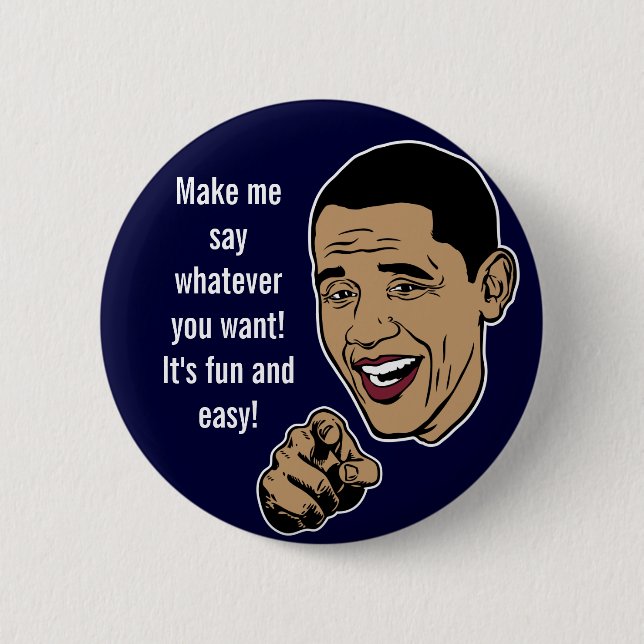 Stellen Sie Obama-Gespräch kundengerechten Knopf Button (Vorderseite)