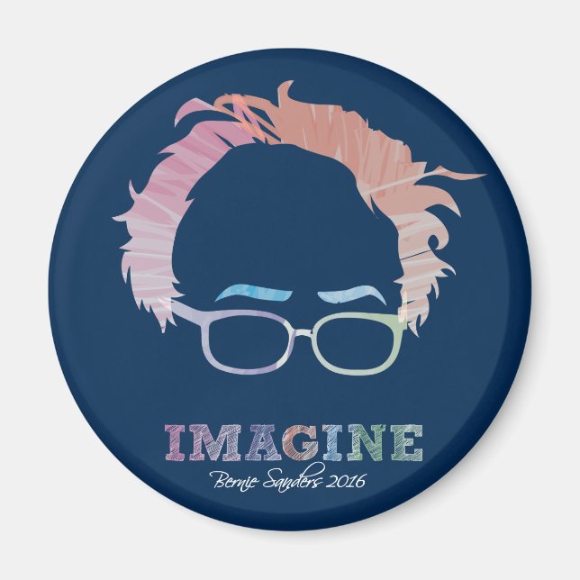 Stellen Sie sich Bernie Sanders 2016 vor - Aquarel Magnet (Vorne)