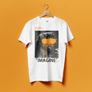 STELLEN SIE SICH David Sculpture mit orangefarbene T-Shirt