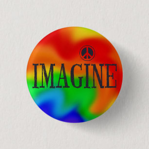Stellen Sie sich die Taste Peace Rainbow Krawatte- Button