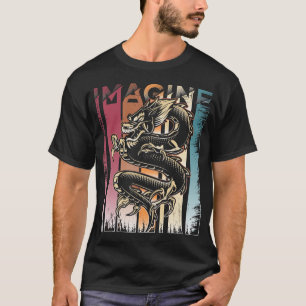 Stellen Sie sich Dragon vor: Ein Vintager Retro-T T-Shirt