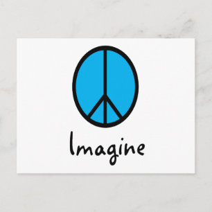 Stellen Sie sich ein BLUE-Friedenssymbol vor Postkarte