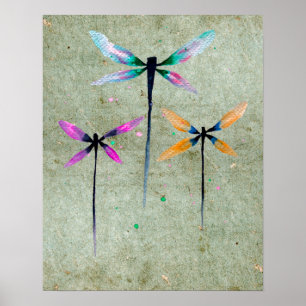 Stellen Sie sich ein Dragonfly-Slogan-Illustration Poster