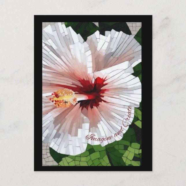 Stellen Sie sich eine Mosaik-Blumen-Postkarte vor  Postkarte (Vorderseite)