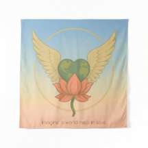 Stellen Sie sich eine Welt vor, die in Liebe gehal