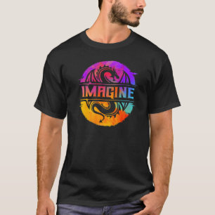 Stellen Sie sich einen Fantasiedragon Retro-Stamm  T-Shirt