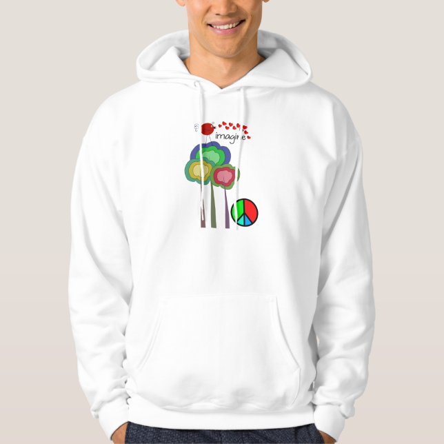 Stellen Sie sich einen Künstlerischen Friedensvoge Hoodie (Vorderseite)