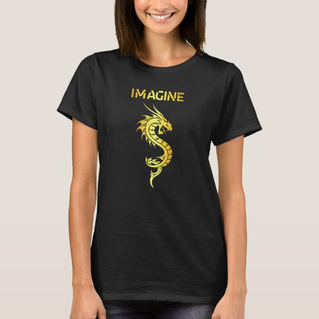 Stellen Sie sich Fantasy Dragon Tattoo Style vor T-Shirt (Vorderseite)