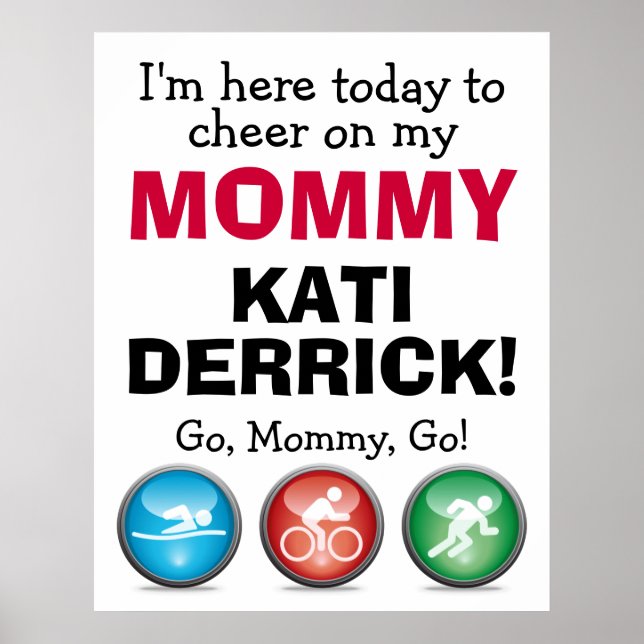 Stellen Sie sich Ihr Triathlon Race Day Poster ind (Vorne)