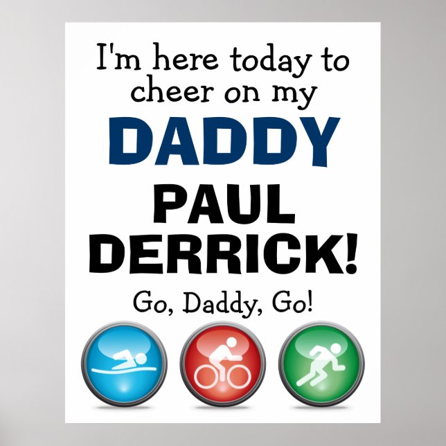 Stellen Sie sich Ihr Triathlon Race Day Poster ind (Vorne)