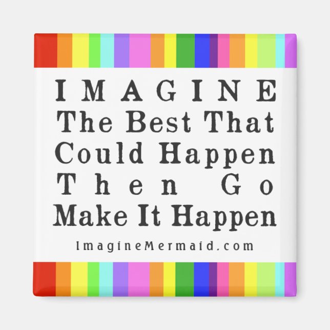 Stellen Sie sich Mermaid "Imagine the Best"-Angebo Magnet (Vorne)