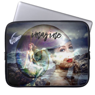 Stellen Sie sich Mermaids Theme Laptop-Fall vor Laptopschutzhülle