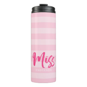 Stellen Sie sich mit dem Namen Miss Preppy Pink St Thermosbecher
