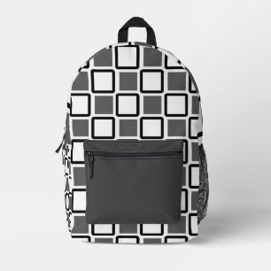 Stellen Sie sich mit dunkelgrau und weiß geometris Bedruckter Rucksack