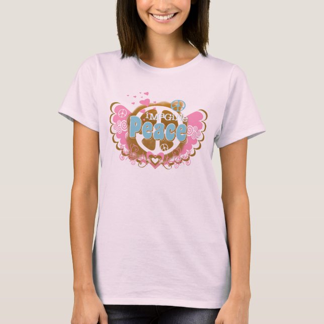 Stellen Sie sich Peace Retro-T - Shirt vor (Vorderseite)