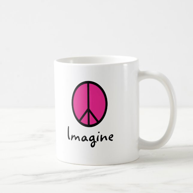 Stellen Sie sich ROSA FRIEDENSsymbol vor Tasse (Rechts)