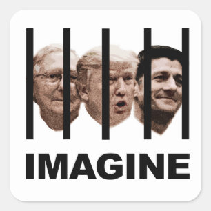 Stellen Sie sich Trump, McConnell und Ryan Behind Quadratischer Aufkleber
