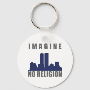 Stellen Sie sich Twin Towers Sillouette vor Schlüsselanhänger