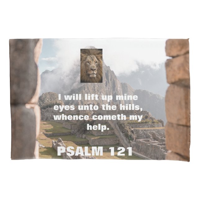 Stellen Sie sich vor, weiß, Löwe, Hingabe, Bibel, Kissenbezug (Vorderseite)