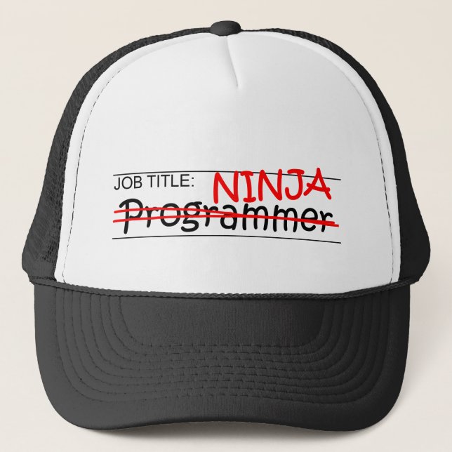 Stellenbezeichnung Ninja - Programmierer Truckerkappe (Vorderseite)