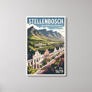 Stellenbosch Südafrika Retro-Reiseposter Leinwanddruck