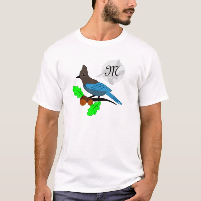 Steller Blue Jay Monogram T-Shirt (Vorderseite)
