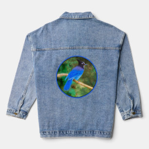 Steller-Jay-Gemälde - Originale Wildvogel-Kunst Jeansjacke