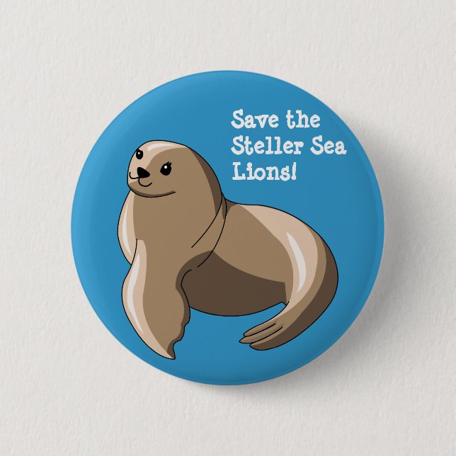 Steller Seelöwen Button (Vorderseite)