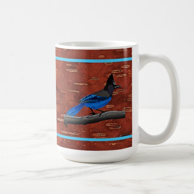 Stellers Jay auf der inneren Birkenhalde Kaffeetasse (Rechts)