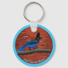 Stellers Jay auf der inneren Birkenhalde Schlüsselanhänger