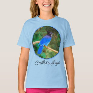 Steller's Jay Gemälde - Original-Vogel-Kunst-T-Shi T-Shirt