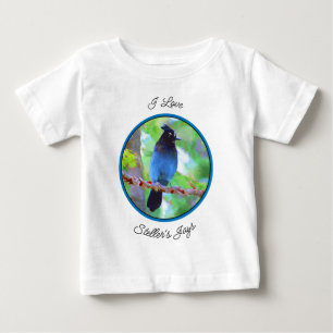 Stellers Jay Gemälde - Originale Vogelkunst Baby T-shirt