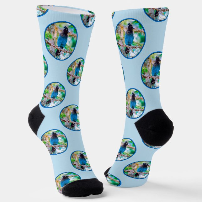 Steller's Jay in Forest Original Foto Socken (Gewinkelt)