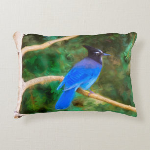 Steller's Jay Painting - Original Bird Art Dekokissen