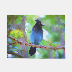 Steller's Jay Painting - Original Bird Art Fußmatte