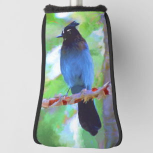 Steller's Jay Painting - Original Bird Art Golf Headcover