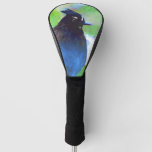 Steller's Jay Painting - Original Bird Art Golf Headcover