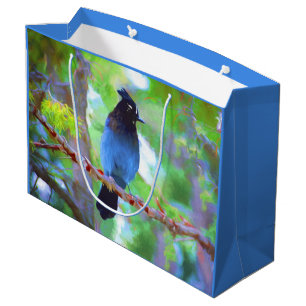 Steller's Jay Painting - Original Bird Art Große Geschenktüte