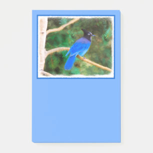 Steller's Jay Painting - Original Bird Art Post-it Klebezettel