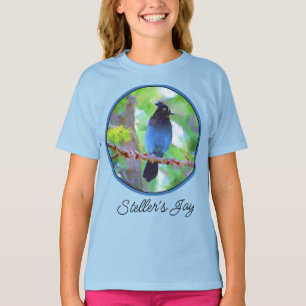 Steller's Jay Painting - Original Bird Art T - Shi T-Shirt