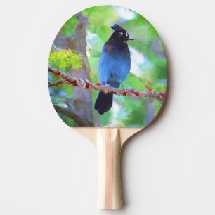 Steller's Jay Painting - Original Bird Art Tischtennis Schläger
