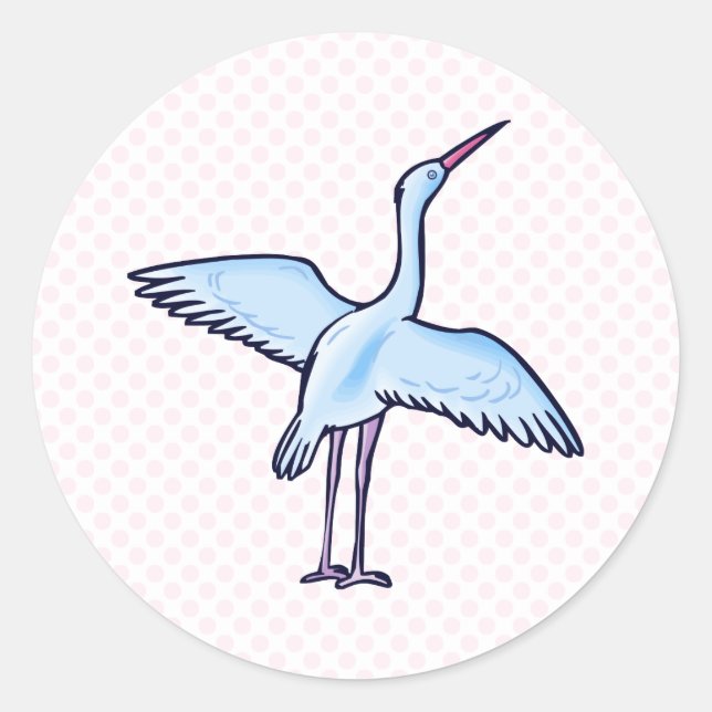 Stellie Stork Runder Aufkleber (Vorderseite)