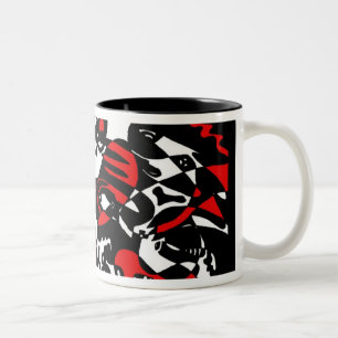 "Stellt" abstrakte Kunst gegenüber Zweifarbige Tasse