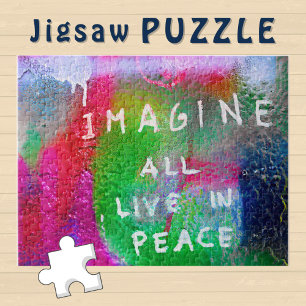 Stellt euch vor, alle leben in Frieden auf Graffit Puzzle