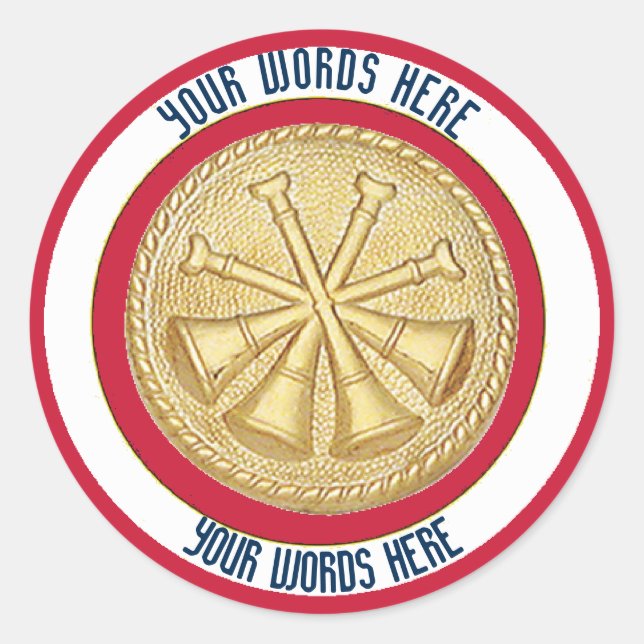 Stellvertretender Feuerwehrleiter 4 Bugle Custom A Runder Aufkleber (Vorderseite)