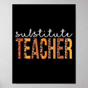 Stellvertretender Leopard Lehrer Niedlich Herbst D Poster
