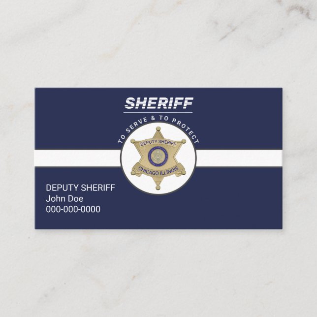 Stellvertretender Sheriff Business Card Visitenkarte (Vorderseite)