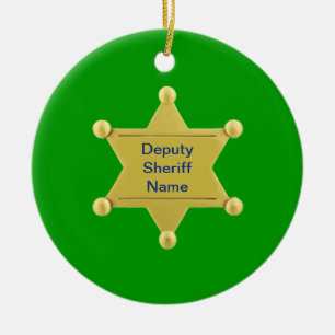 Stellvertretender Sheriff Custom Keramik Ornament